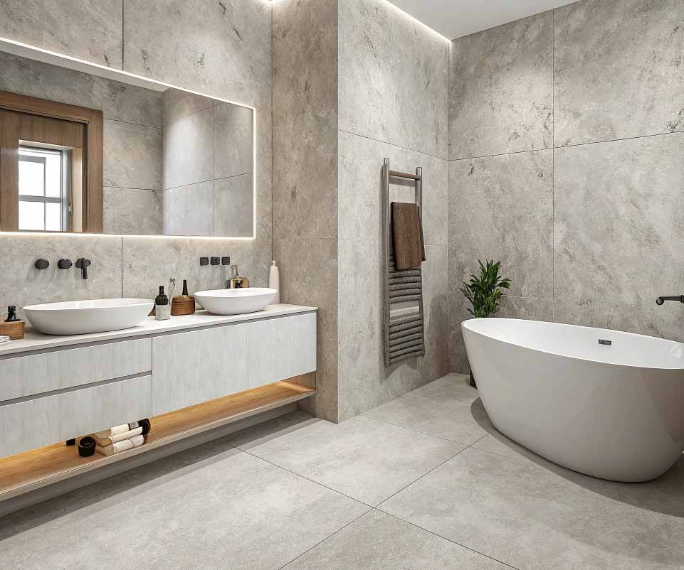 Микроцемент или плитка: что выбрать для ванной комнаты в 2025 году?
